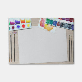Het artikel van de schilder staat erop post-it® notes