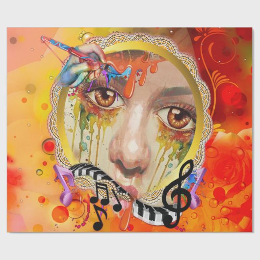 Het artistieke pallet cadeaupapier (Vlak)