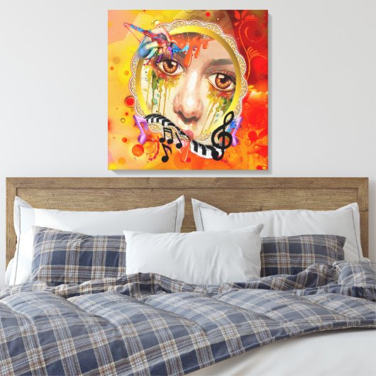 Het artistieke pallet canvas afdruk (Insitu (Slaapkamer))