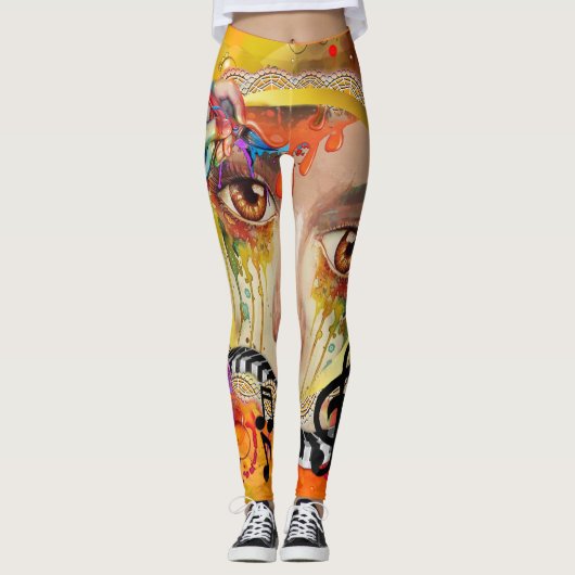 Het artistieke pallet leggings (Voorkant)