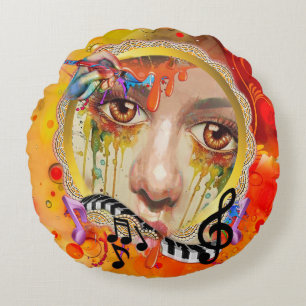 Het artistieke pallet rond kussen