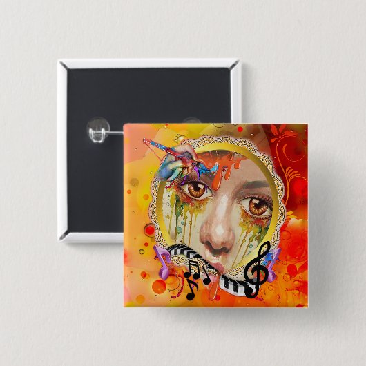 Het artistieke pallet vierkante button 5,1 cm (Voorkant /achterkant)