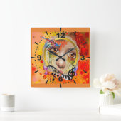 Het artistieke pallet vierkante klok (Huis)