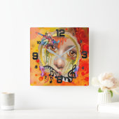 Het artistieke pallet vierkante klok (Huis)