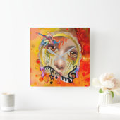 Het artistieke pallet vierkante klok (Huis)