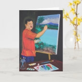 Het artistieke Wenskaart Kaart (Gele Bloem)