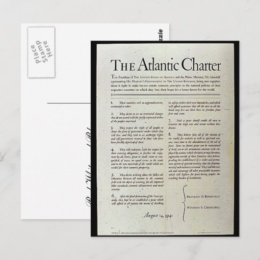 Het Atlantisch Handvest Briefkaart (Voorkant / Achterkant)