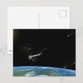 Het Atlas V541 lanceervoertuig in een baan om de a Briefkaart (Voorkant / Achterkant)