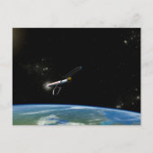 Het Atlas V541 lanceervoertuig in een baan om de a Briefkaart (Voorkant)