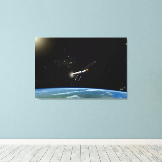 Het Atlas V541 lanceervoertuig in een baan om de a Canvas Afdruk (Insitu (Houten vloer))