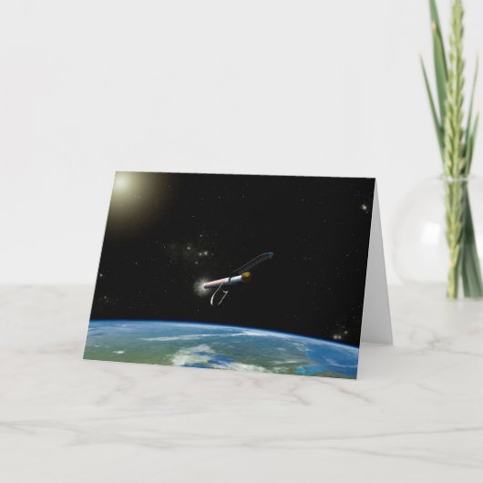 Het Atlas V541 lanceervoertuig in een baan om de a Kaart (Voorkant)