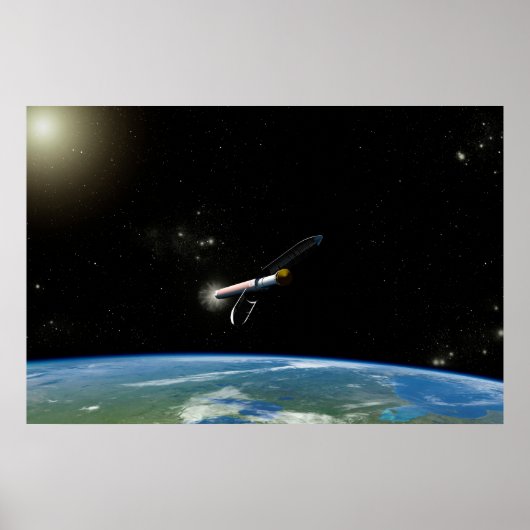 Het Atlas V541 lanceervoertuig in een baan om de a Poster (Voorkant)