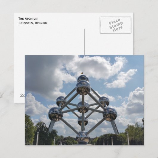 Het Atomiumgebouw, Brussel, België Briefkaart (Voorkant / Achterkant)