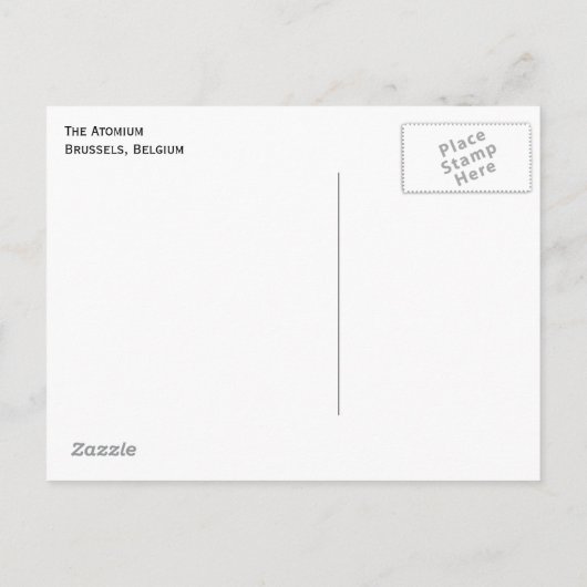 Het Atomiumgebouw, Brussel, België Briefkaart (Achterkant)