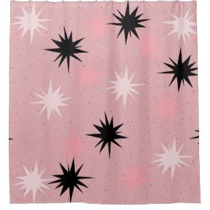 Het atoom Roze Gordijn van de Douche Starbursts