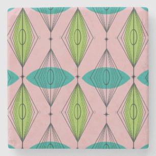 Het atoom Roze Marmeren Onderzetter van de Steen