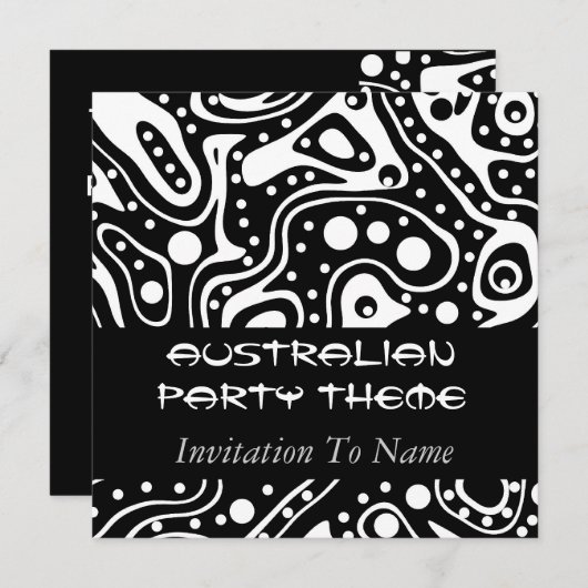 Het Australische partijthema van de uitnodiging is (Voorkant / Achterkant)