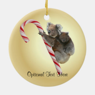Het Australische Riet van het Snoep van Kerstmis Keramisch Ornament
