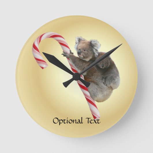 Het Australische Riet van het Snoep van Kerstmis Ronde Klok (Voorkant)