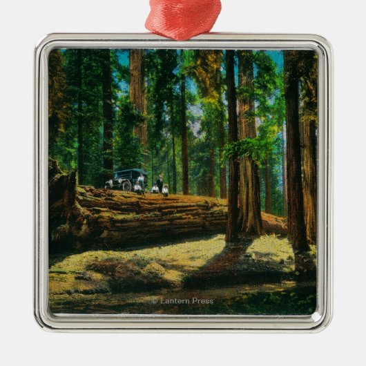 Het auto Login reuzenbos, sequoia's Metalen Ornament (Voorkant)