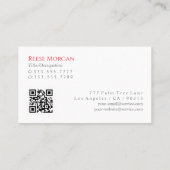 Het autovenster kleuren, rode sportenauto, QR-code Visitekaartje (Achterkant)