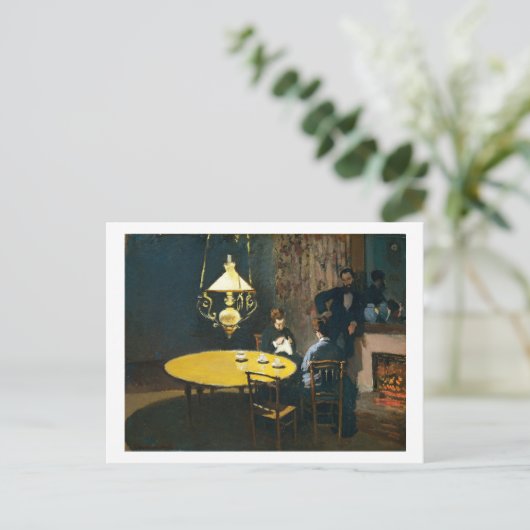 Het avondeten, een interieur Claude Monet Briefkaart (Staand voorkant)