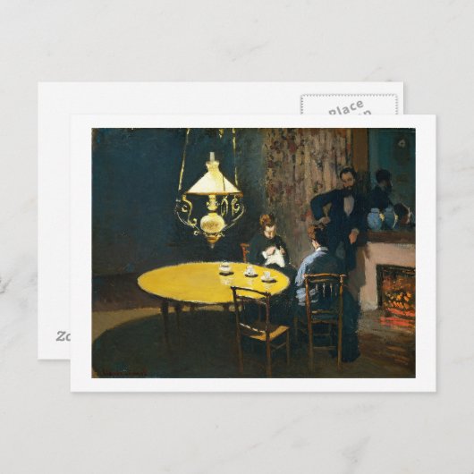 Het avondeten, een interieur Claude Monet Briefkaart (Voorkant / Achterkant)
