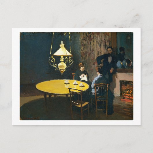 Het avondeten, een interieur Claude Monet Briefkaart (Voorkant)