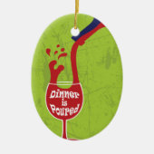 Het avondeten is gegoten keramisch ornament (Voorkant)