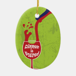 Het avondeten is gegoten keramisch ornament