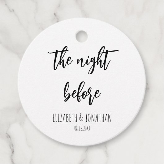 Het avondeten voor de repetitie van het huwelijk bedankjes labels (Voorkant)