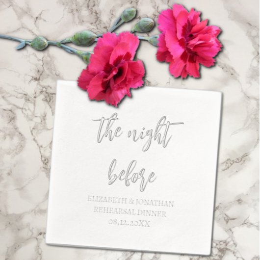 Het avondeten voor de repetitie van het huwelijk folie servetten