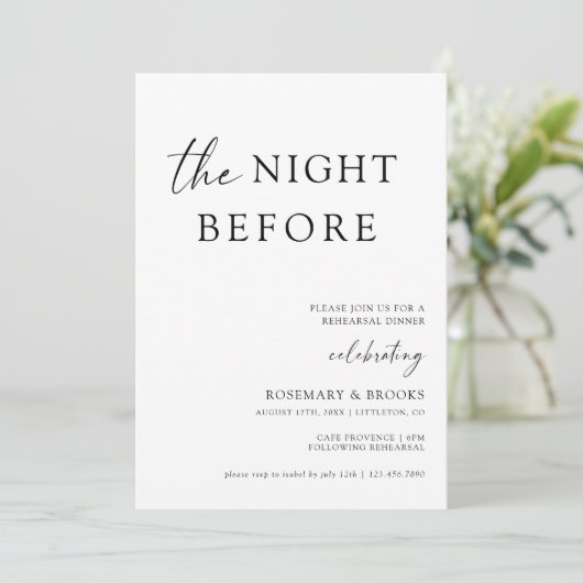 Het avondeten voor de repetitie van het huwelijk kaart (Staand voorkant)