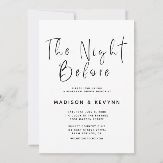 Het avondeten voor de repetitie van het huwelijk kaart (Voorkant)