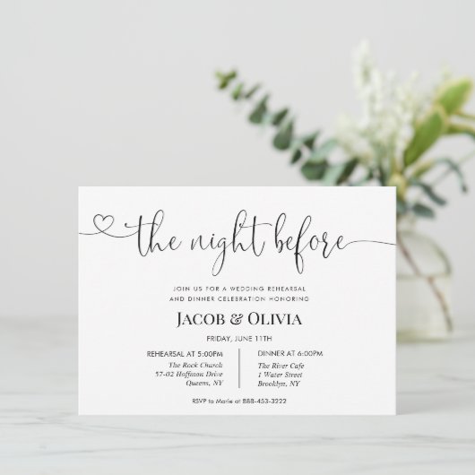 Het avondeten voor de repetitie van het huwelijk kaart (Staand voorkant)