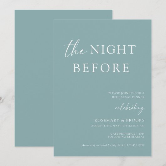 Het avondeten voor de repetitie van het huwelijk kaart