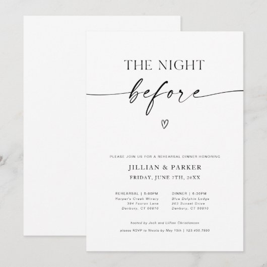 Het avondeten voor de repetitie van het huwelijk kaart (Voorkant / Achterkant)