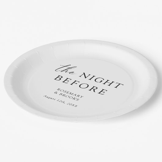 Het avondeten voor de repetitie van het huwelijk papieren bordje (Gekanteld)