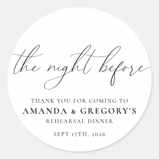 Het avondeten voor de repetitie van het huwelijk ronde sticker (Voorkant)