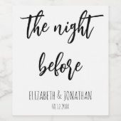 Het avondeten voor de repetitie van het huwelijk wijn etiket (Enkel label)