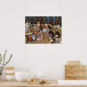 Het avondeten wordt geserveerd. poster (Keuken)