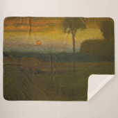 Het avondlandschap van George Inness (1889) Sherpa Deken (Voorkant (horizontaal))