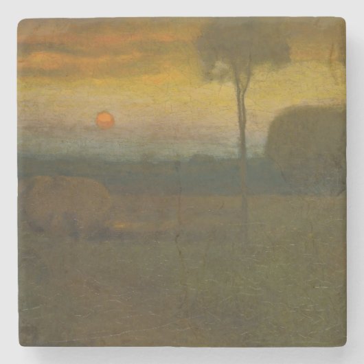 Het avondlandschap van George Inness (1889) Stenen Onderzetter (Voorkant)