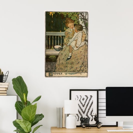 Het avondmaal van Jessie Willcox Smith Poster (Thuiskantoor)