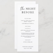 Het avondmenu van het avondeten voor de repetitie  menu (Voorkant / Achterkant)