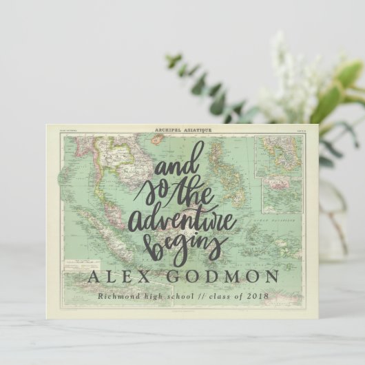 Het avontuur begint aankondiging (Staand voorkant)