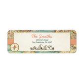 Het avontuur begint Adresetiketten  Wereldkaart Etiket (Voorkant)