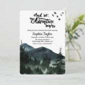 Het avontuur begint afstudeerfeest uitnodiging (Staand voorkant)