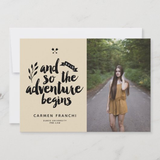 Het avontuur begint Afstuderen Aankondiging (Voorkant)