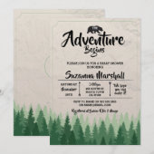 Het avontuur begint Baby shower Beer Winter Kaart (Voorkant / Achterkant)